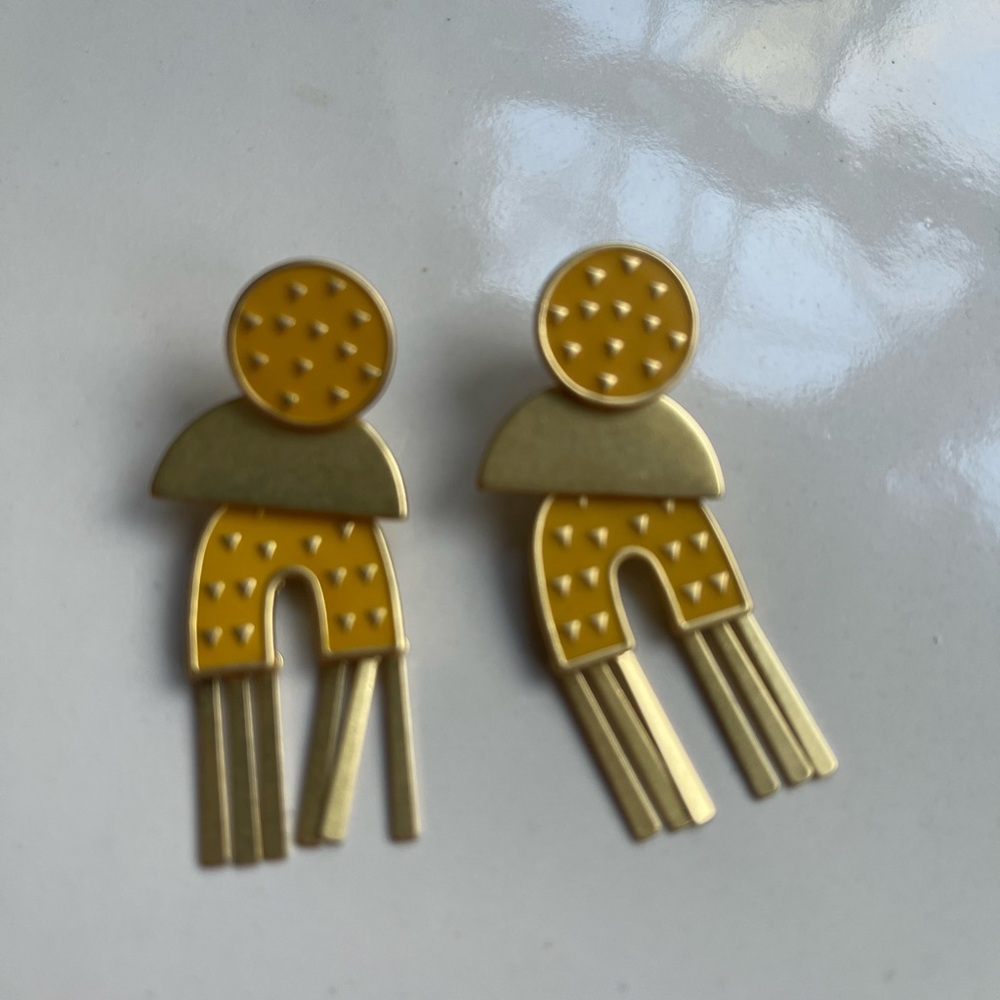 Madewell Statement Geometric Epoxy Chandelier Ear… - image 1